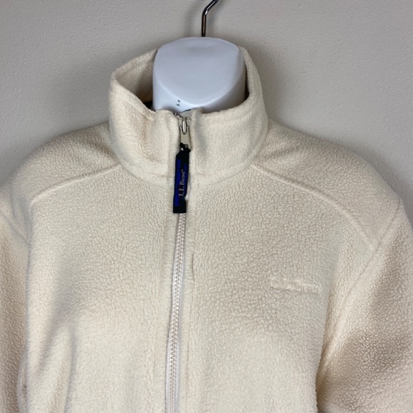 L.L. Bean Cinched Waist Fleece Full Zip Jacket - Size Medium - Picture 2 of 6